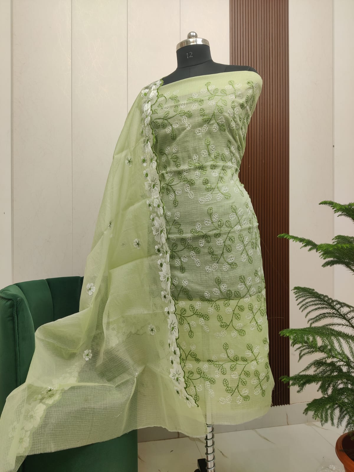 Beautiful Kota Doria Embroidery Unstitch Dress Material