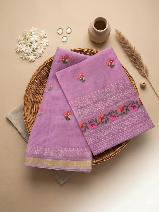 Embroidered Soft Kota Cotton Dress Material Set (Multi-Color Collection) (Copy)