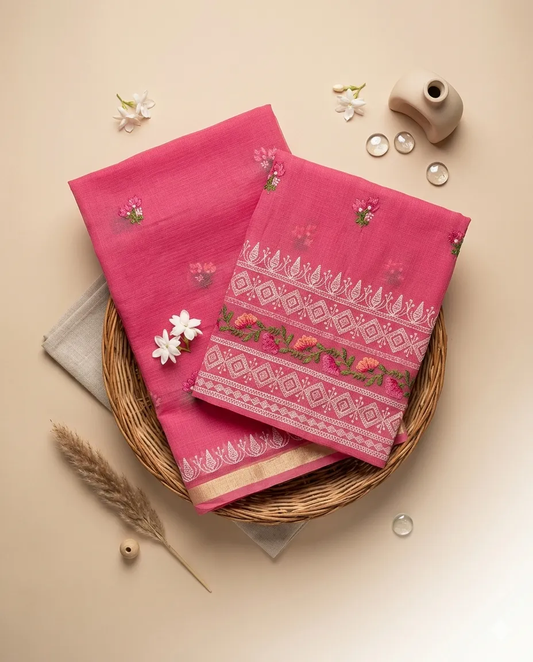 Embroidered Soft Kota Cotton Dress Material Set (Multi-Color Collection)