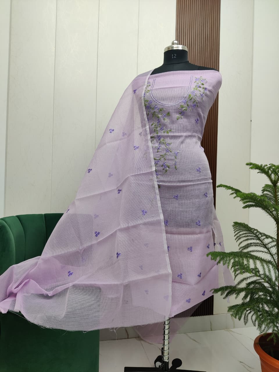 Beautiful Kota Doria Embroidery Unstitch Dress Material