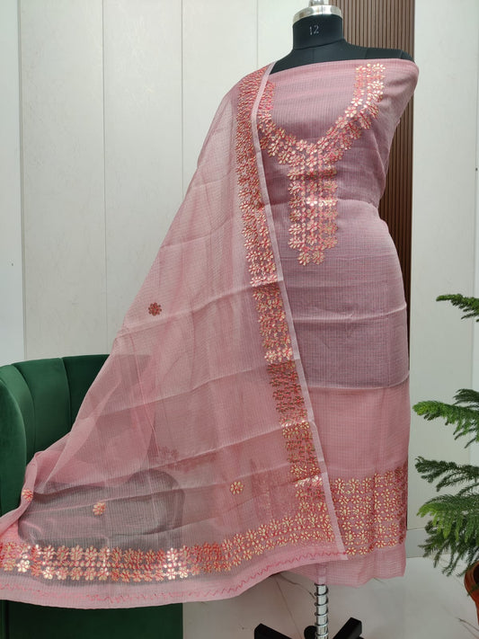 Beautiful Kota Doria Gotta Patti  Unstitch Dress Material