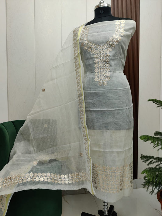 Beautiful Kota Doria Gotta Patti  Unstitch Dress Material