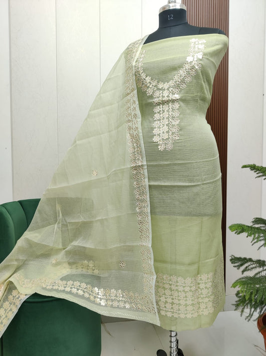 Beautiful Kota Doria Gotta Patti  Unstitch Dress Material