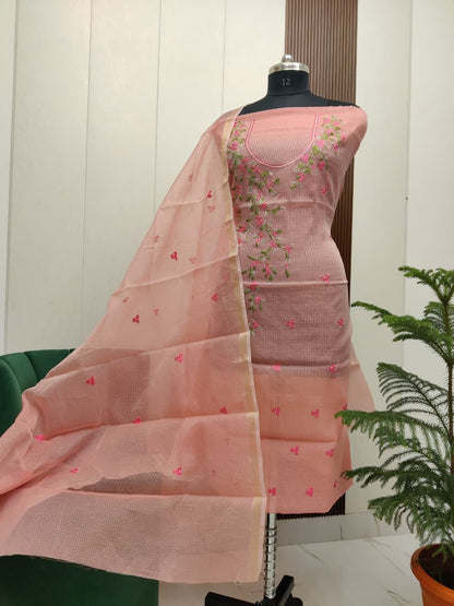 Kota Doria Suits Top And Duppta