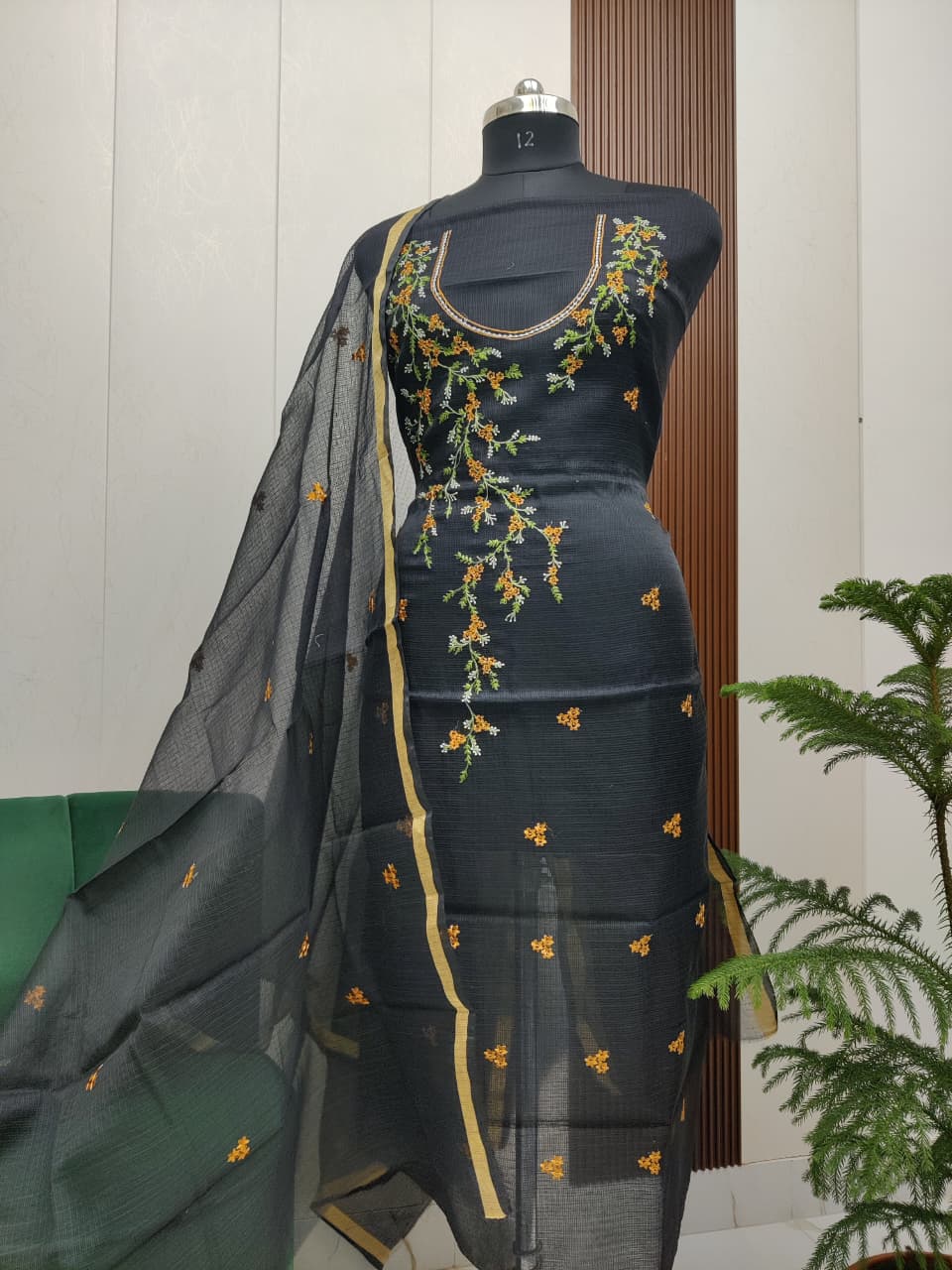 Beautiful Kota Doria Embroidery Unstitch Dress Material